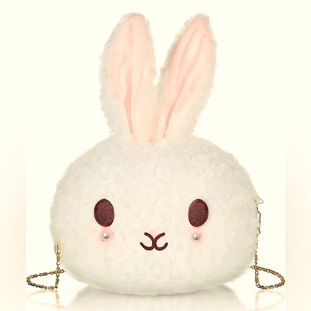 Bunny Plush Purse Backpack Kawaii Wallet Girls Cartoon Animal Bag Chain Strap